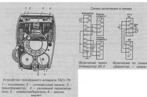 ТАСт-70 драгоценные металлы в телефонном аппарате схема